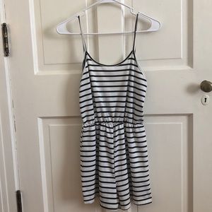 Black and white striped romper
